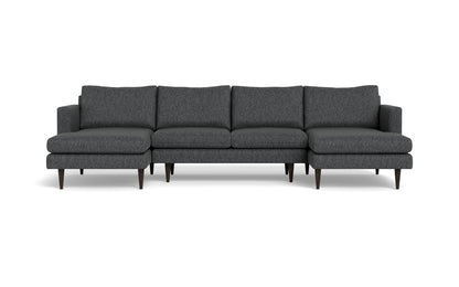 Wallace 126" Untufted Double Chaise U Sectional - Tropez Ash