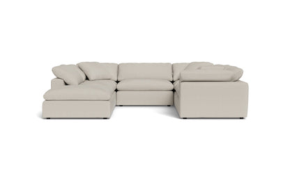Fluffy 133.5" 6 Piece Sectional W/Ottoman - Tropez Oyster