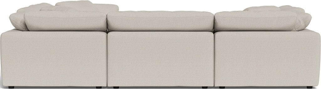Fluffy 133.5" 6 Piece Sectional W/Ottoman - Tussah Snow