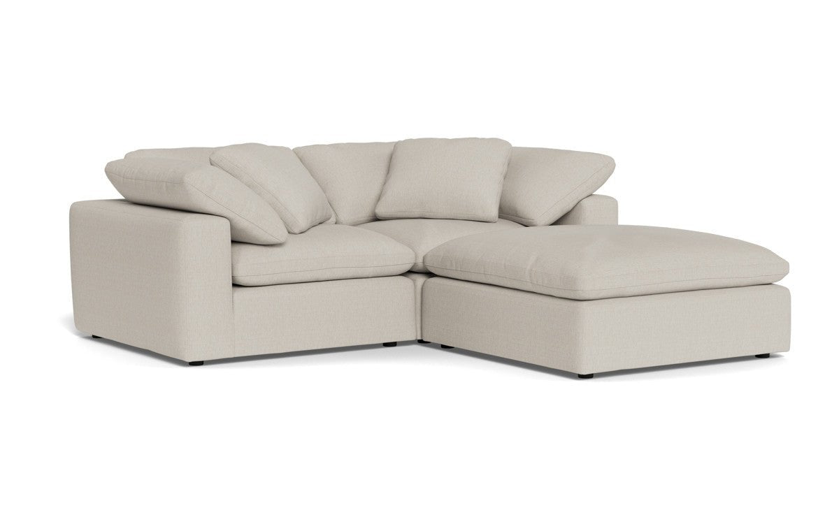 Fluffy 89" 2 Piece Sofa w/Otto - Tropez Oyster