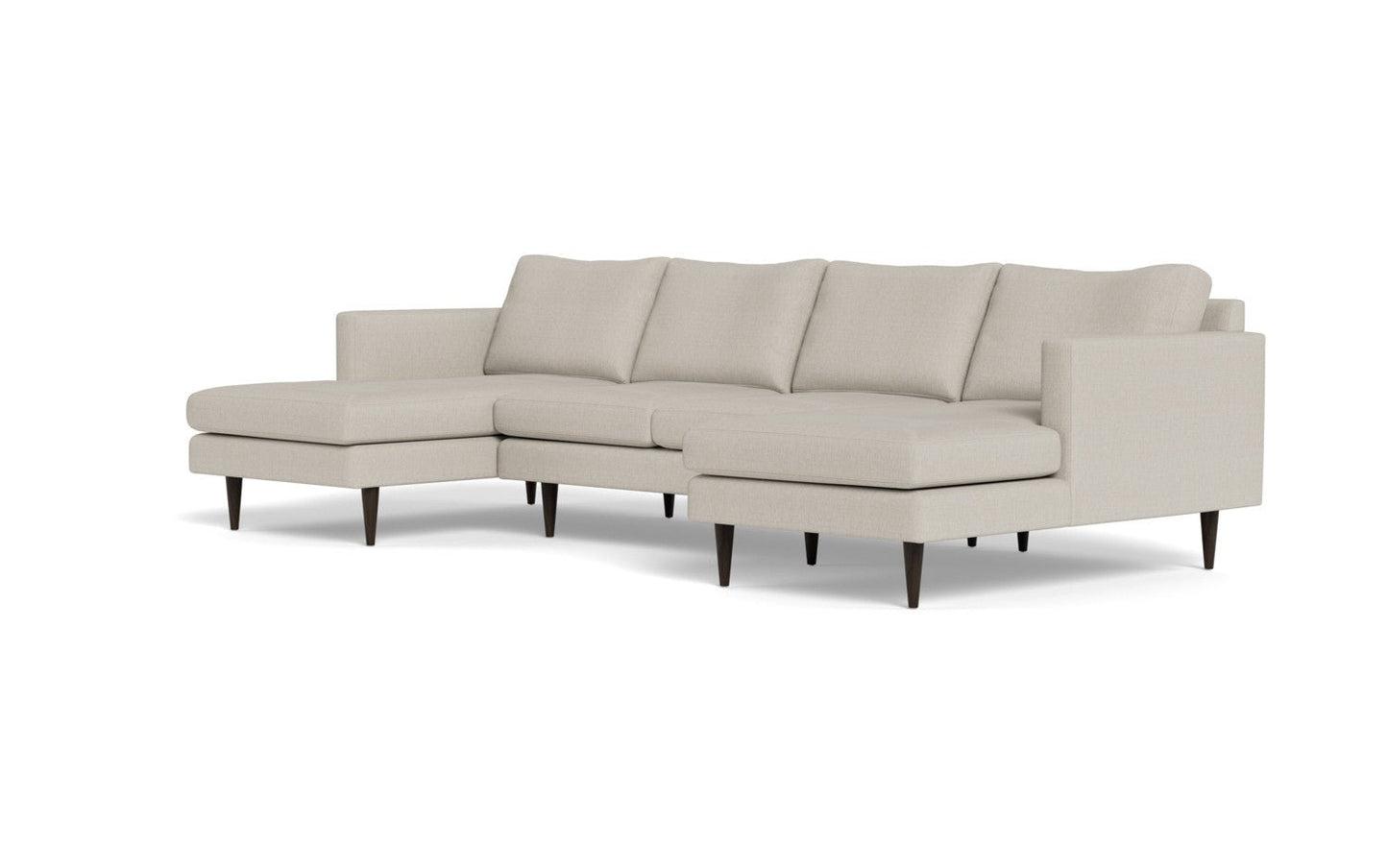 Wallace 126" Untufted Double Chaise U Sectional - Tropez Oyster