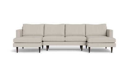 Wallace 126" Untufted Double Chaise U Sectional - Tropez Oyster
