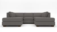 Track 103" Double Chaise With Armless Chair - Peyton Slate