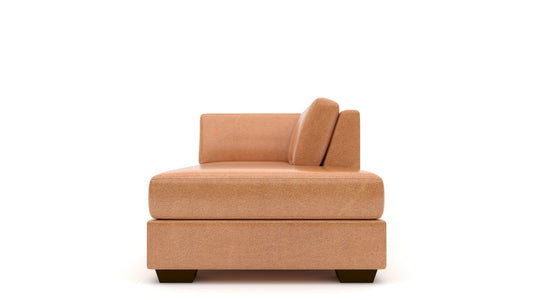 Track Leather RAF Bumper Chaise - Hudson Lager