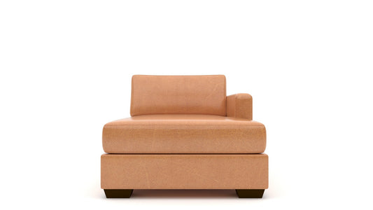 Track Leather RAF Chaise - Hudson Lager