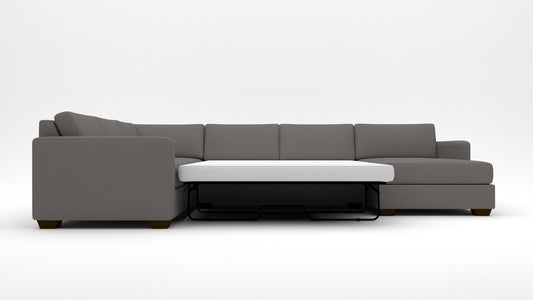 Track 141" Corner Sectionals W. Full Sleeper & Right Chaise -