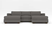 Track 103" Double Chaise With Armless Chair - Peyton Slate