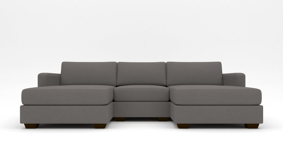 Track 103" Double Chaise With Armless Chair - Peyton Slate