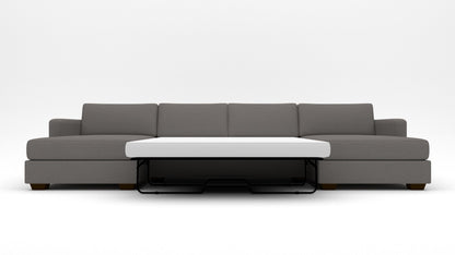 Track 141" Double Chaise With Full Sleeper Loveseat - Peyton Slate
