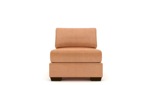 Track Leather Armless Chair -