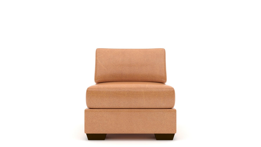 Track Leather Armless Chair -