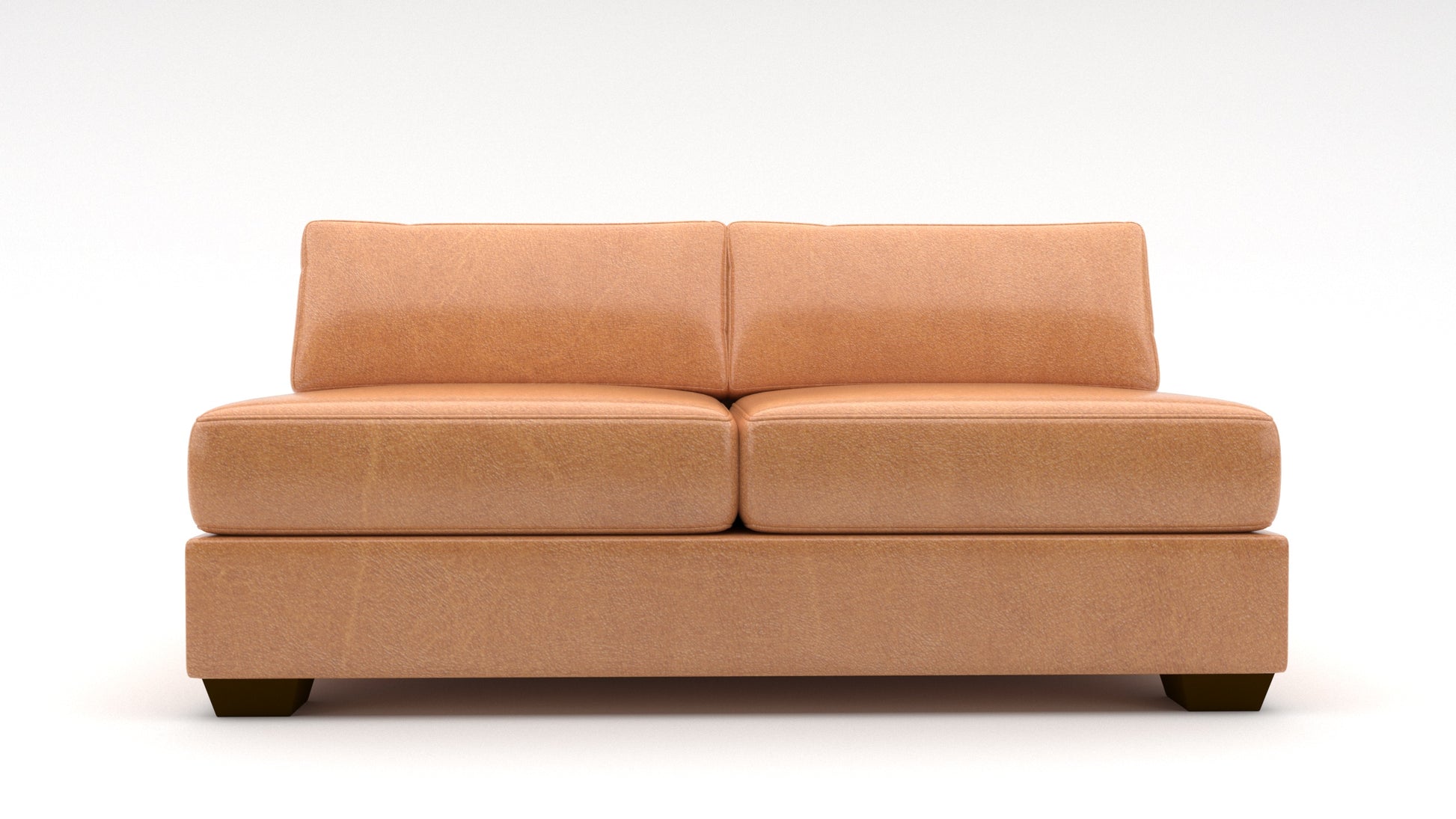 Track Leather Armless Full Sleeper Loveseat -