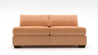 Track Leather Armless Full Sleeper Loveseat -