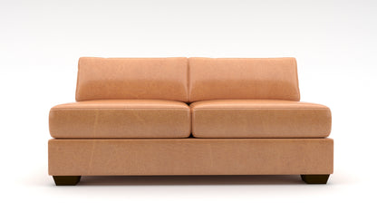 Track Leather Armless Full Sleeper Loveseat -