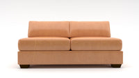 Track Leather Armless Full Sleeper Loveseat - Hudson Lager