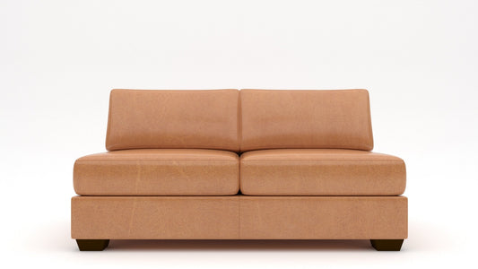 Track Leather Armless Loveseat -