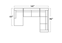 Track 141" Corner Sectionals w. Left Chaise -