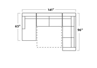 Track 141" Corner Sectionals W. Full Sleeper & Left Chaise -