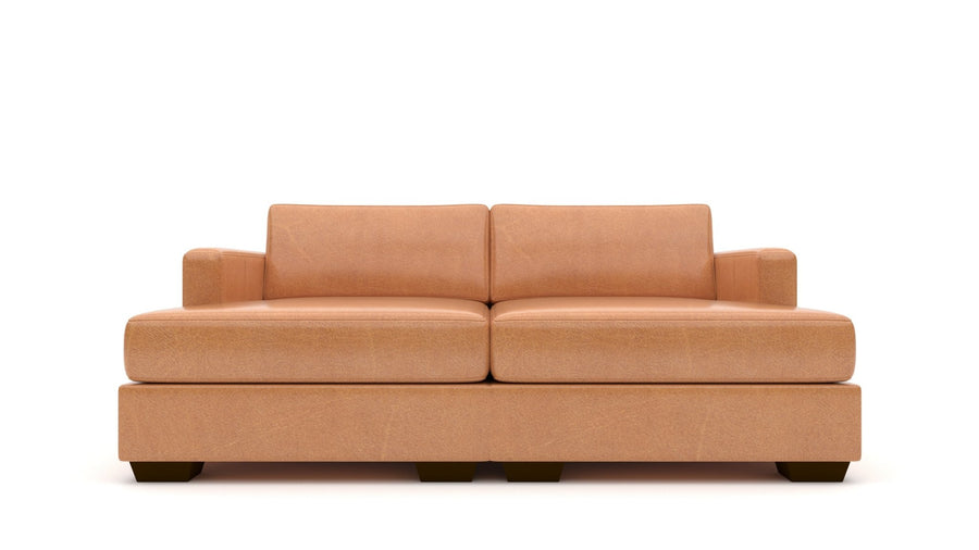 Track 78" Leather Double Chaise - Hudson Lager