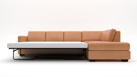Track 121" Leather Right Chaise Sleeper Sectional - Hudson Lager