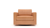 Track 36" Leather Swivel Arm Chair - Hudson Lager