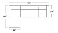 Track 121" Left Chaise Sectional -