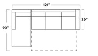 Track 121" Left Chaise Sleeper Sectional -