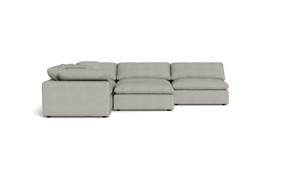 Fluffy 133.5" 5 Piece Sectional W/Ottoman - Villa Dove