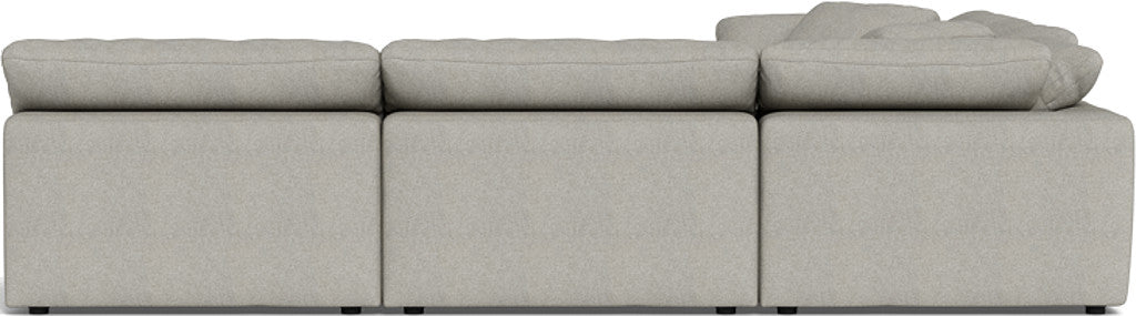 Fluffy 133.5" 5 Piece Sectional W/Ottoman - Villa Dove