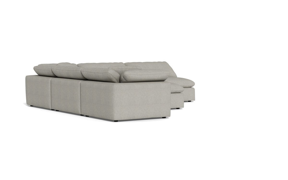 Fluffy 133.5" 5 Piece Sectional W/Ottoman - Villa Dove