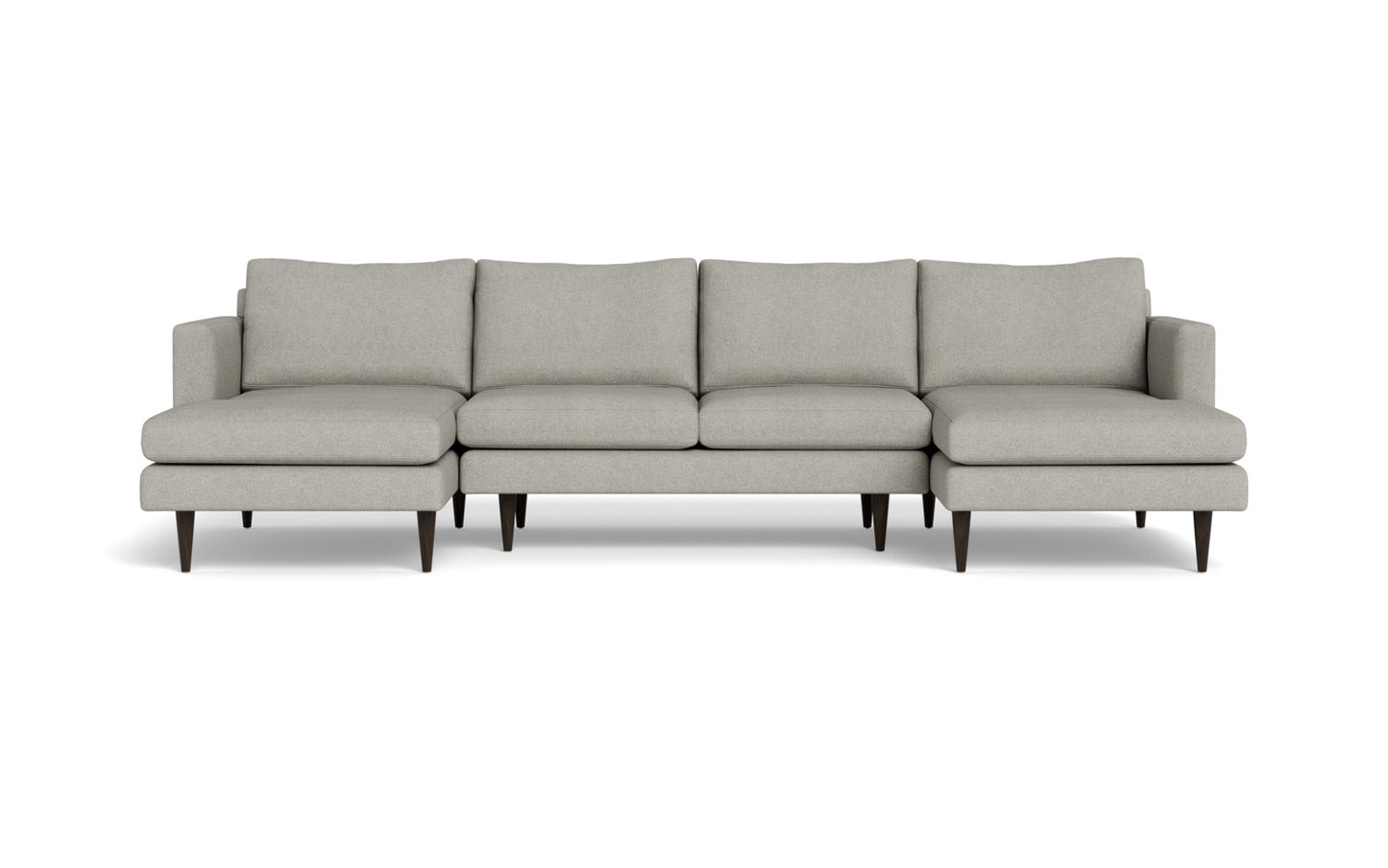 Wallace 126" Untufted Double Chaise U Sectional - Tussah Snow