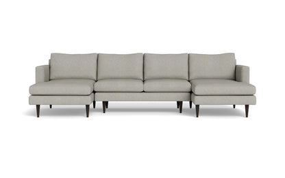 Wallace 126" Untufted Double Chaise U Sectional - Tussah Snow