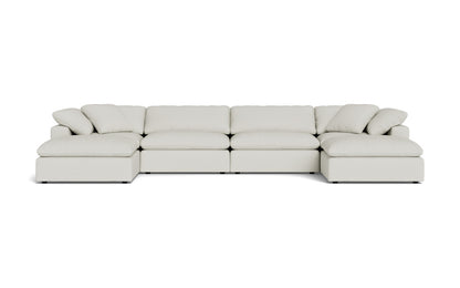 Fluffy 178" 4 Piece Sectional W/Double Otto - Villa Ivory