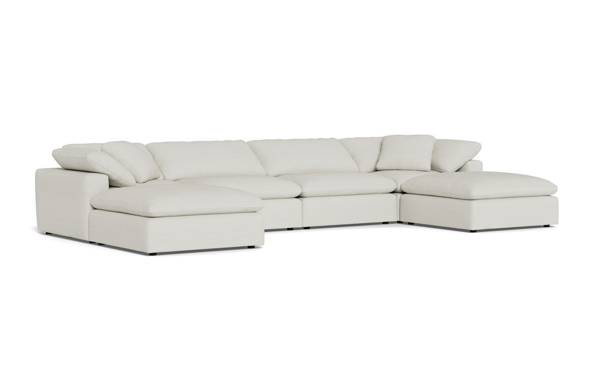 Fluffy 178" 4 Piece Sectional W/Double Otto - Villa Ivory