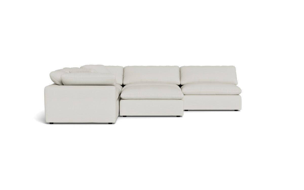 Fluffy 133.5" 5 Piece Sectional W/Ottoman - Villa Ivory