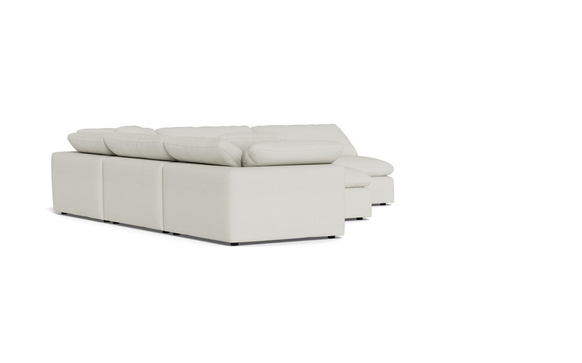 Fluffy 133.5" 5 Piece Sectional W/Ottoman - Villa Ivory