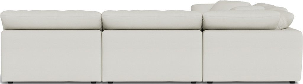 Fluffy 133.5" 5 Piece Sectional W/Ottoman - Villa Ivory