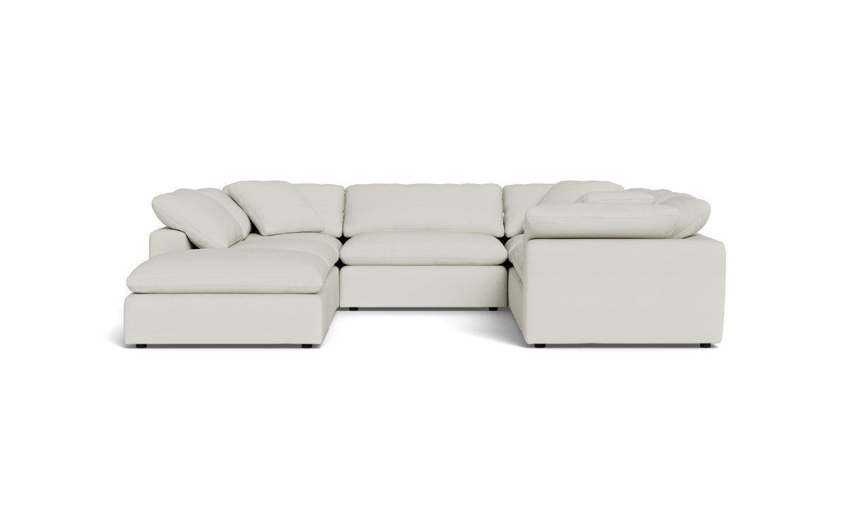 Fluffy 133.5" 6 Piece Sectional W/Ottoman - Villa Ivory
