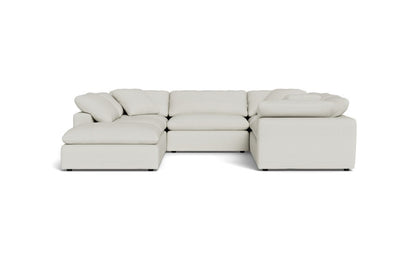 Fluffy 133.5" 6 Piece Sectional W/Ottoman - Villa Ivory