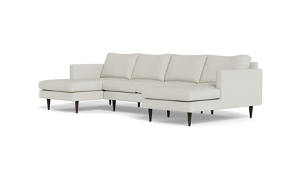 Wallace 126" Untufted Double Chaise U Sectional - Villa Ivory