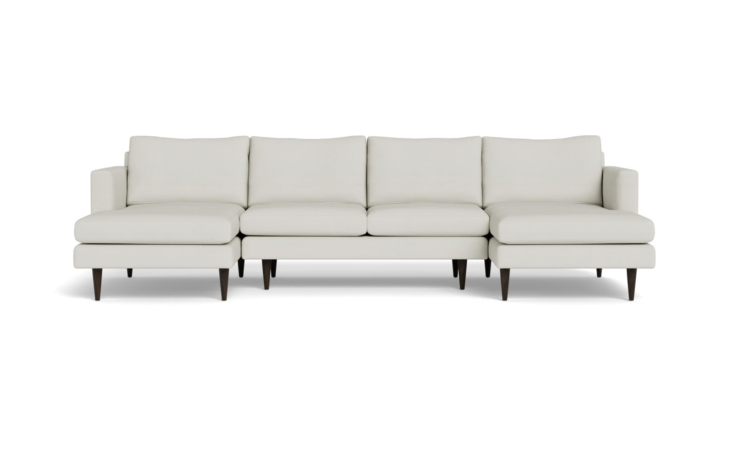 Wallace 126" Untufted Double Chaise U Sectional - Villa Ivory