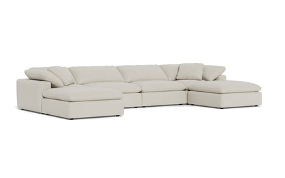 Fluffy 178" 4 Piece Sectional W/Double Otto - Villa Oyster