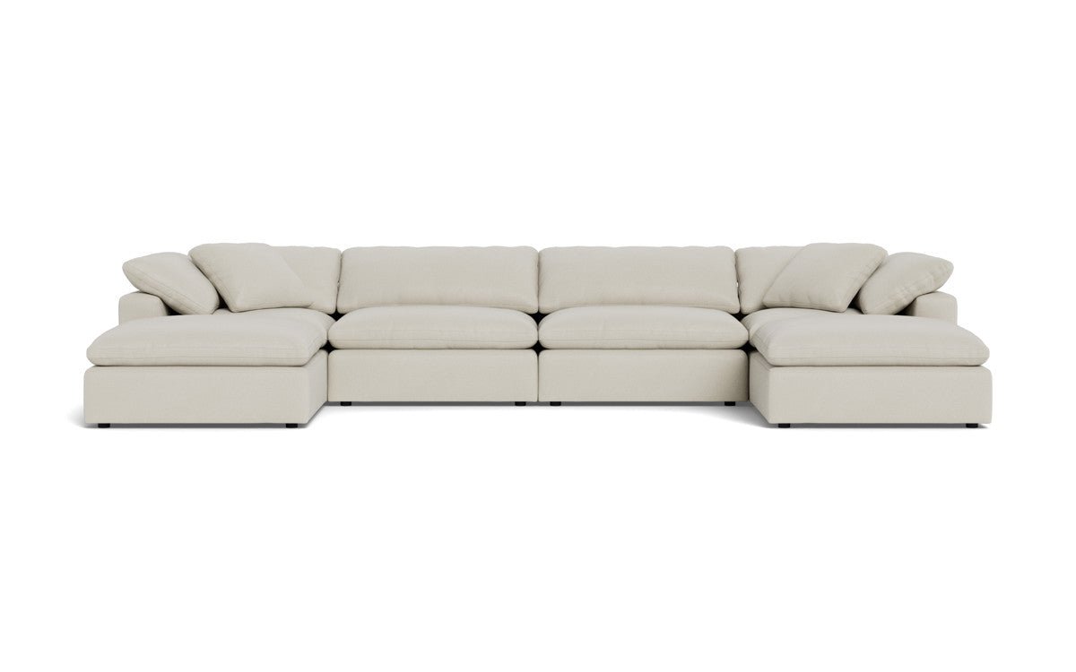 Fluffy 178" 4 Piece Sectional W/Double Otto - Villa Oyster
