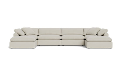 Fluffy 178" 4 Piece Sectional W/Double Otto - Villa Oyster