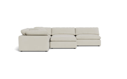 Fluffy 133.5" 5 Piece Sectional W/Ottoman - Villa Oyster