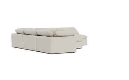 Fluffy 133.5" 5 Piece Sectional W/Ottoman - Villa Oyster