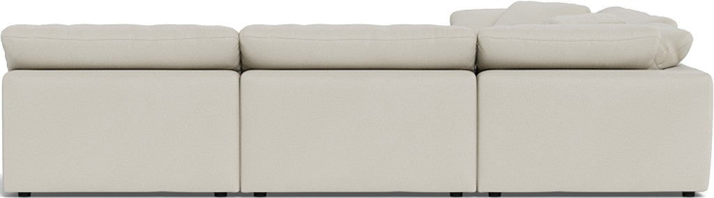 Fluffy 133.5" 5 Piece Sectional W/Ottoman - Villa Oyster