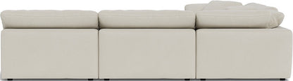 Fluffy 133.5" 5 Piece Sectional W/Ottoman - Villa Oyster