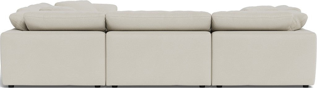 Fluffy 133.5" 6 Piece Sectional W/Ottoman - Villa Oyster