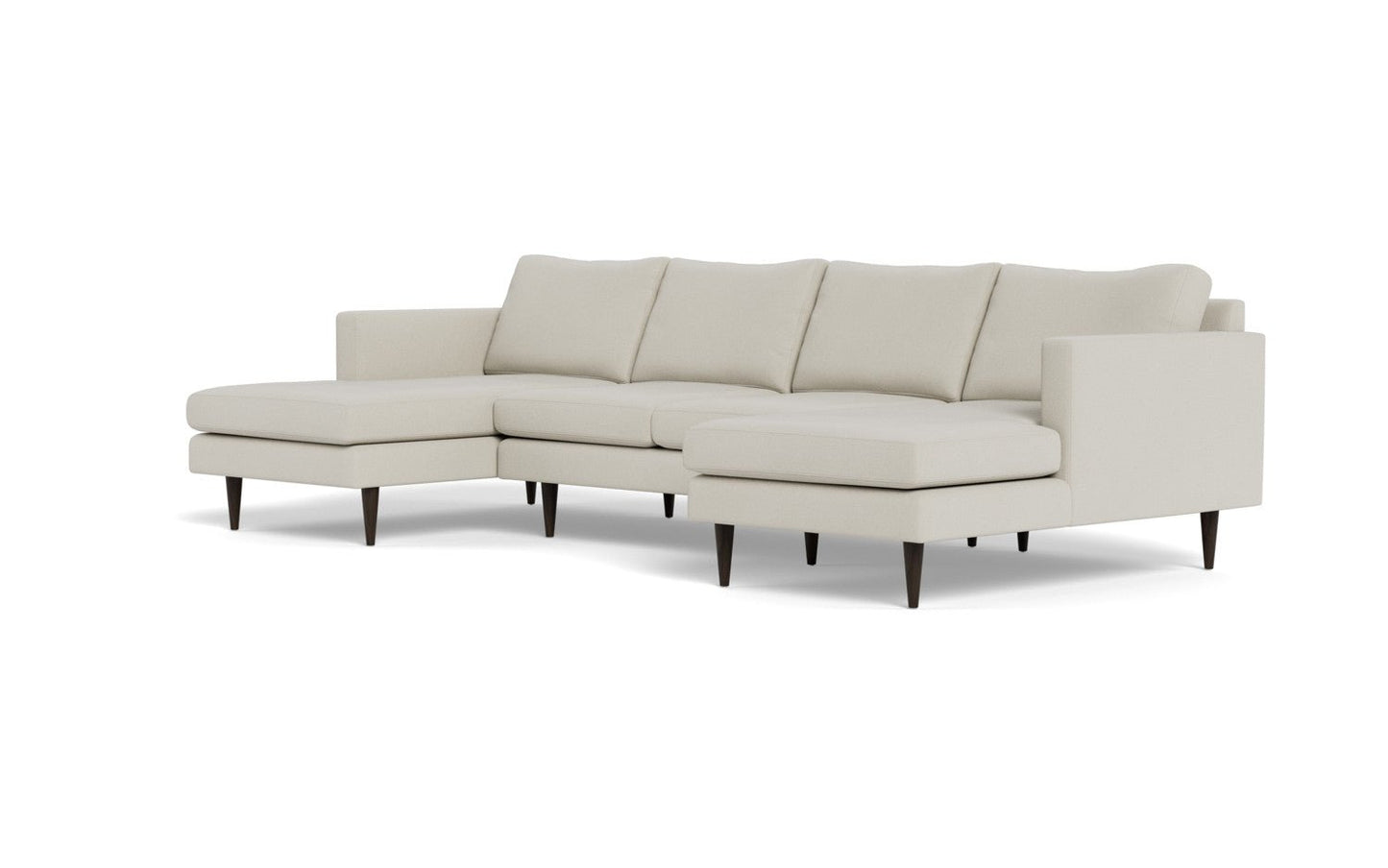 Wallace 126" Untufted Double Chaise U Sectional - Villa Oyster